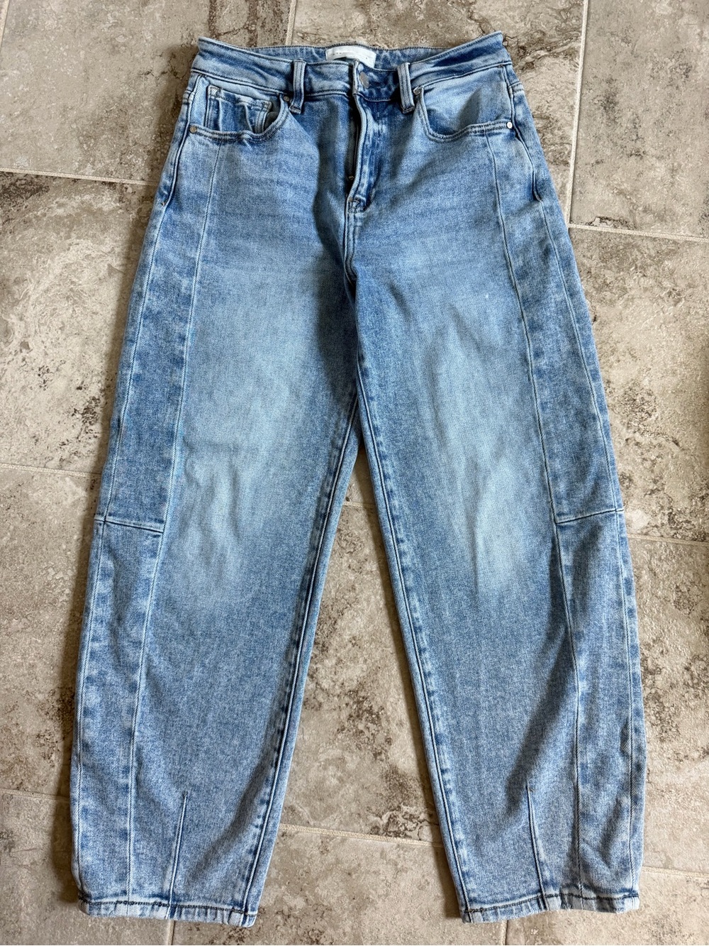 Light Wash High-Rise Barrel Leg Jeans